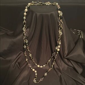 Elegant Gold and Black Beaded Necklace